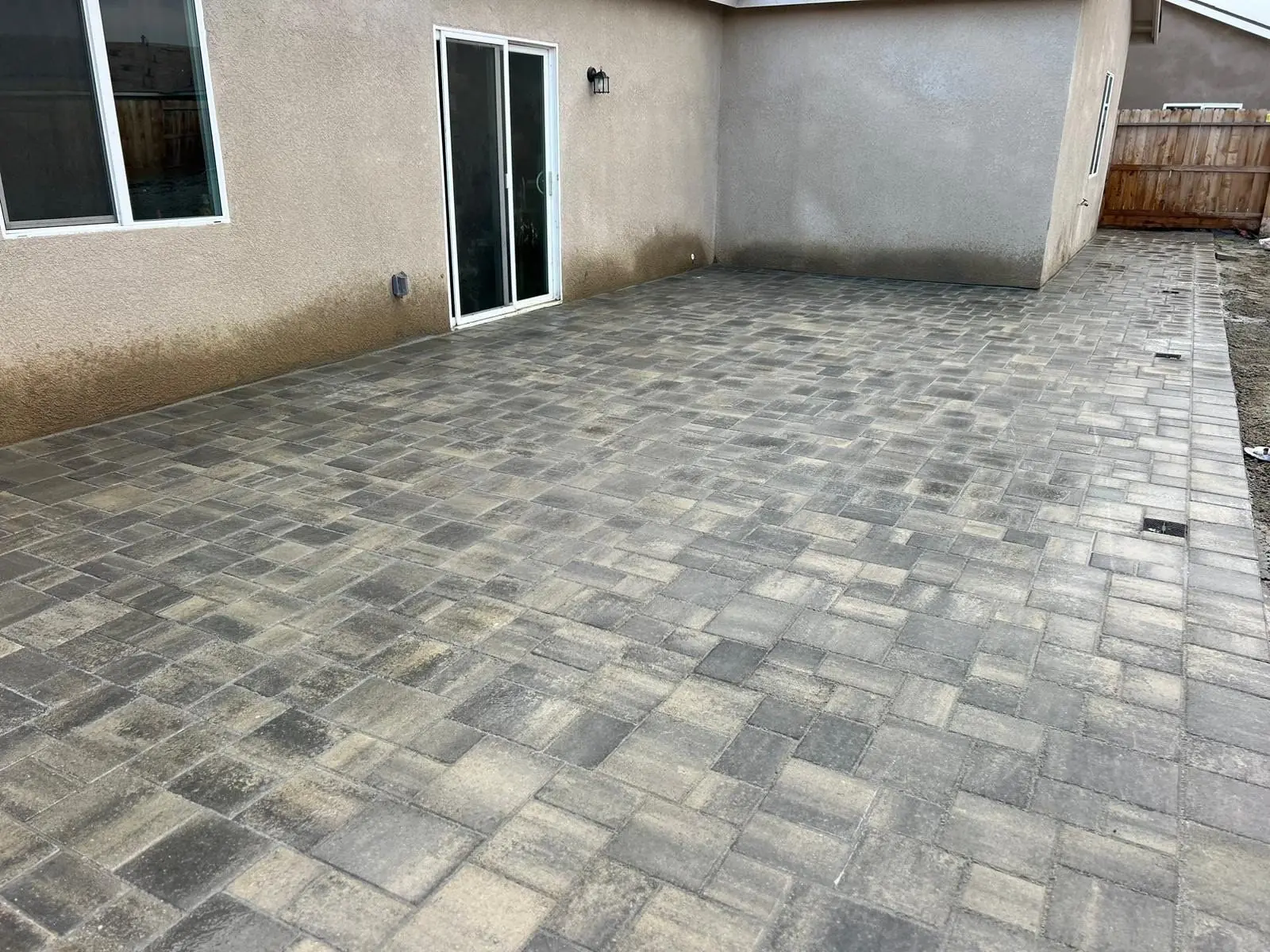 Finished backyard paver patio